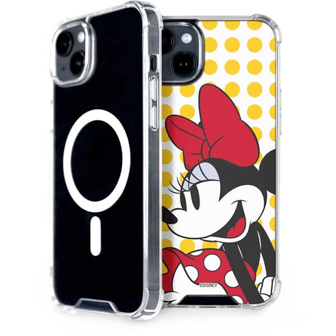 Disney Minnie Mouse Profile Yellow Dots iPhone 15 MagSafe Case