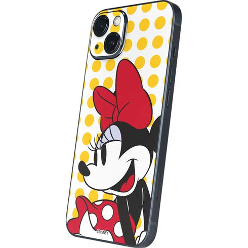 Disney Minnie Mouse Profile Yellow Dots iPhone 15 Plus Skin