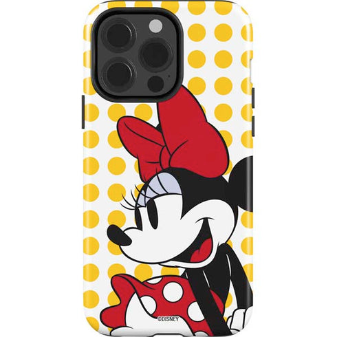 Disney Minnie Mouse Profile Yellow Dots iPhone 15 Pro Impact Case