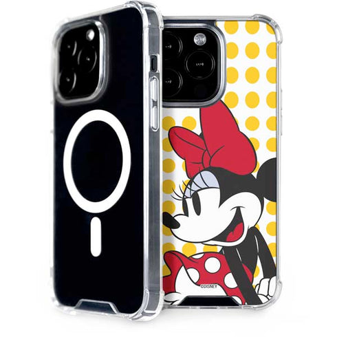 Disney Minnie Mouse Profile Yellow Dots iPhone 15 Pro MagSafe Case