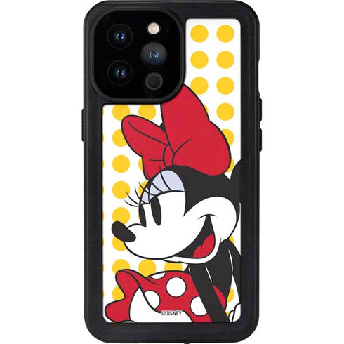 Disney Minnie Mouse Profile Yellow Dots iPhone 14 Pro Max Waterproof Case