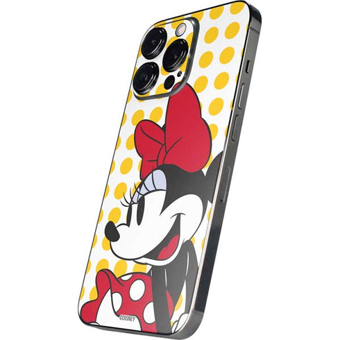 Disney Minnie Mouse Profile Yellow Dots iPhone 14 Pro Skin