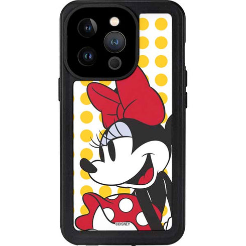 Disney Minnie Mouse Profile Yellow Dots iPhone 14 Pro Waterproof Case