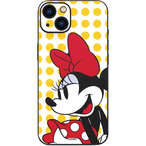 Disney Minnie Mouse Profile Yellow Dots iPhone 14 Skin