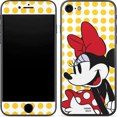 Disney Minnie Mouse Profile Yellow Dots iPhone 8 Skin