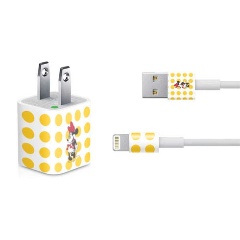 Disney Minnie Mouse Profile Yellow Dots iPhone Charger (5W USB) Skin