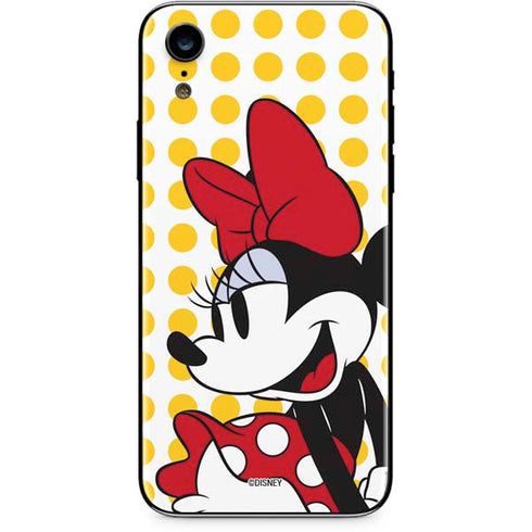Disney Minnie Mouse Profile Yellow Dots iPhone XR Skin