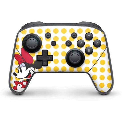 Disney Minnie Mouse Profile Yellow Dots Nintendo Switch Pro Controller Skin