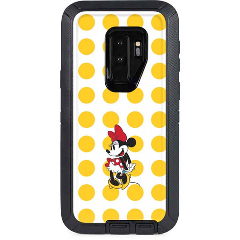 Disney Minnie Mouse Profile Yellow Dots Otterbox Defender Galaxy Skin