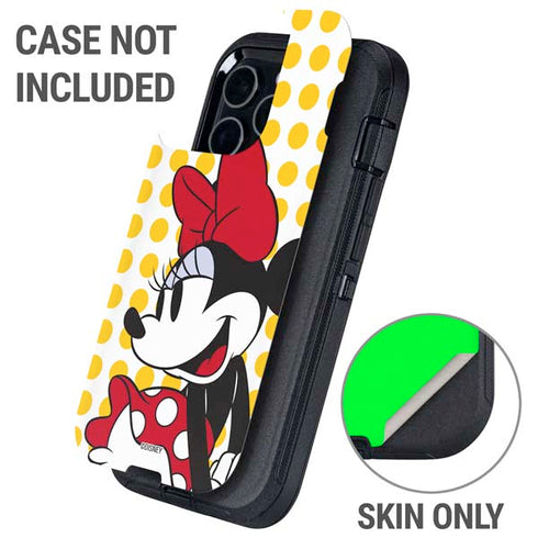 Disney Minnie Mouse Profile Yellow Dots Otterbox Defender iPhone Skin