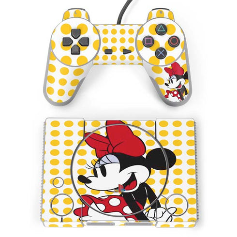 Disney Minnie Mouse Profile Yellow Dots PlayStation Classic Bundle Skin