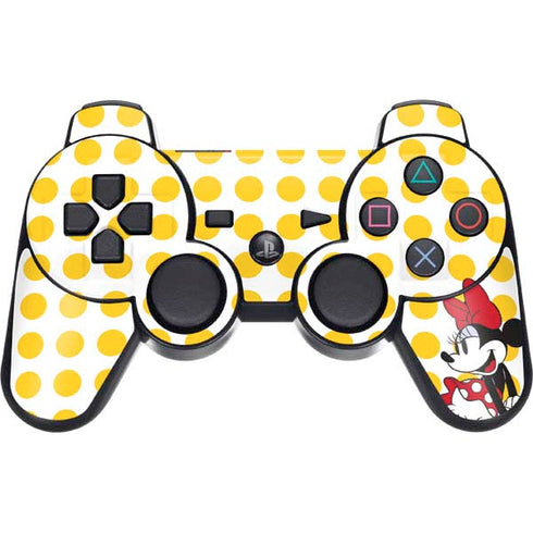 Disney Minnie Mouse Profile Yellow Dots PS3 Dual Shock wireless controller Skin