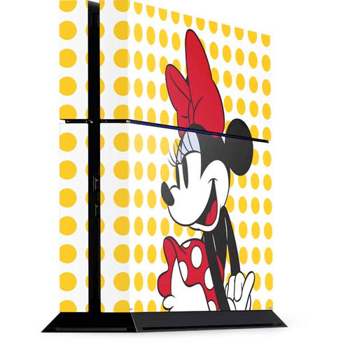 Disney Minnie Mouse Profile Yellow Dots PS4 Console Skin