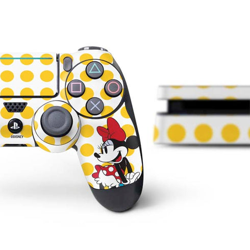 Disney Minnie Mouse Profile Yellow Dots PS4 Slim Bundle Skin