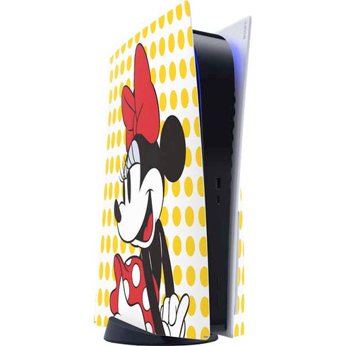 Disney Minnie Mouse Profile Yellow Dots PS5 Console Skin