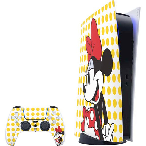 Disney Minnie Mouse Profile Yellow Dots PS5 Digital Edition Bundle Skin