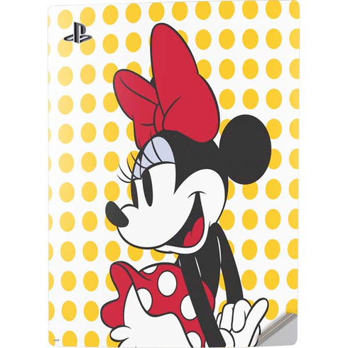 Disney Minnie Mouse Profile Yellow Dots PS5 Digital Edition Console Skin