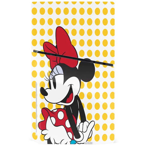 Disney Minnie Mouse Profile Yellow Dots PS5 Slim Disk Bundle Skin