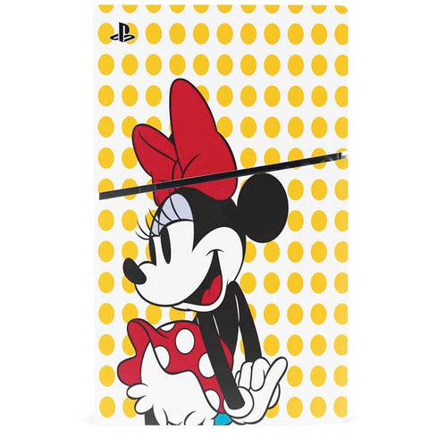 Disney Minnie Mouse Profile Yellow Dots PS5 Slim Disk Console Skin