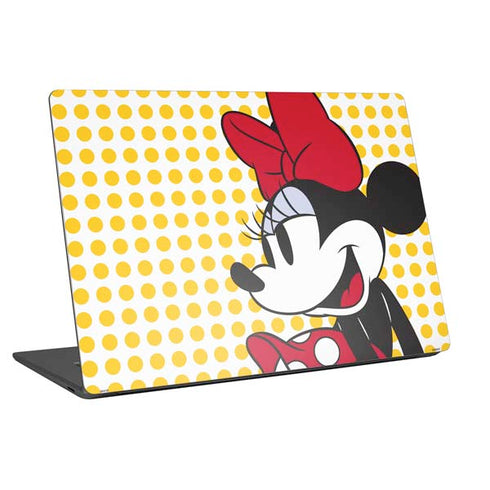 Disney Minnie Mouse Profile Yellow Dots Universal Laptop 12in (9.8 x 6.8in) Skin