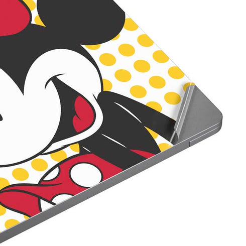 Disney Minnie Mouse Profile Yellow Dots Universal Laptop 12in (9.8 x 6.8in) Skin