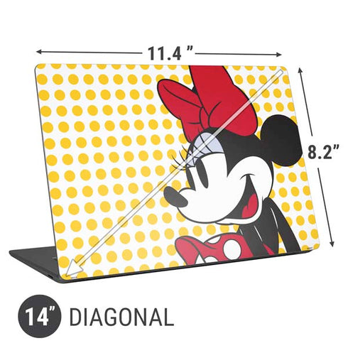Disney Minnie Mouse Profile Yellow Dots Universal Laptop 14in (11.4 x 8.2in) Skin