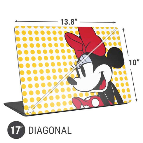 Disney Minnie Mouse Profile Yellow Dots Universal Laptop 17in (13.8 x 10in) Skin