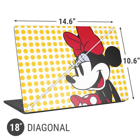 Disney Minnie Mouse Profile Yellow Dots Universal Laptop 18in (14.6 x 10.6in) Skin