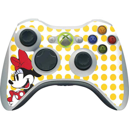 Disney Minnie Mouse Profile Yellow Dots Xbox 360 Wireless Controller Skin