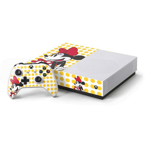 Disney Minnie Mouse Profile Yellow Dots Xbox One S All-Digital Edition Bundle Skin