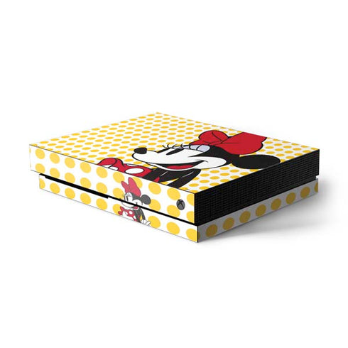 Disney Minnie Mouse Profile Yellow Dots Xbox One X Console Skin