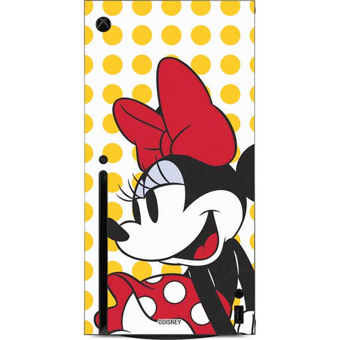 Disney Minnie Mouse Profile Yellow Dots Xbox Series X Console Skin
