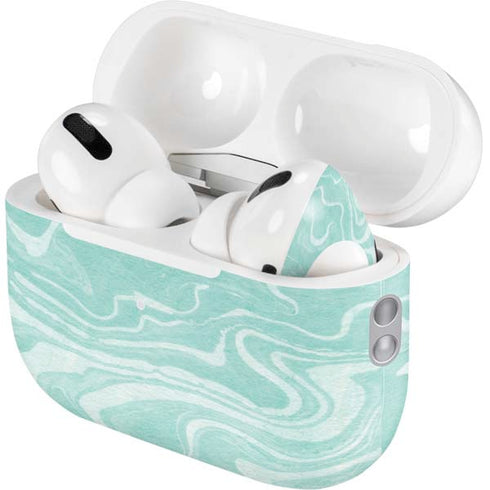 Mint Marbling AirPods Pro 2nd Gen Skin
