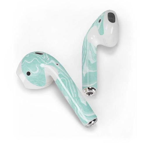 Mint Marbling Apple AirPods Skin