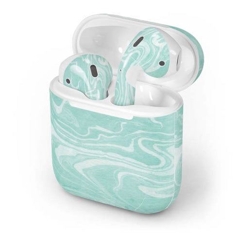 Mint Marbling Apple AirPods Skin