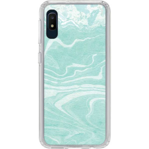 Mint Marbling Galaxy A10e Clear Case
