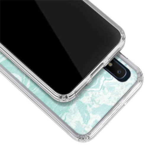 Mint Marbling Galaxy A10e Clear Case