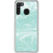 Mint Marbling Galaxy A21 Clear Case