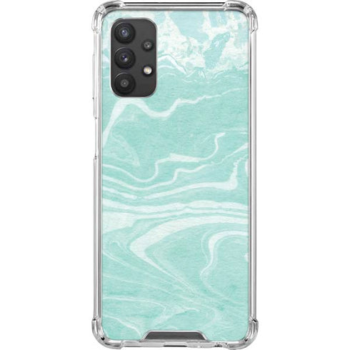 Mint Marbling Galaxy A32 5G Clear Case