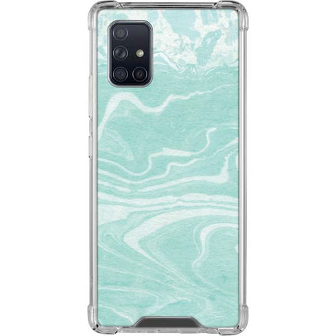 Mint Marbling Galaxy A71 5G Clear Case