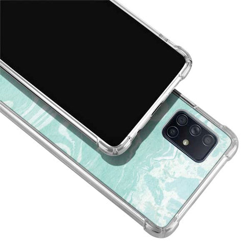 Mint Marbling Galaxy A71 5G Clear Case