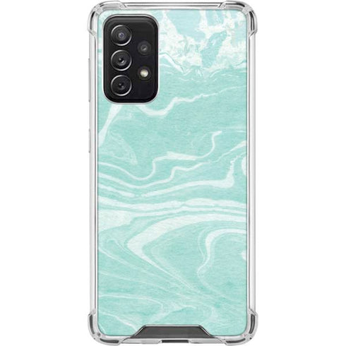Mint Marbling Galaxy A72 5G Clear Case