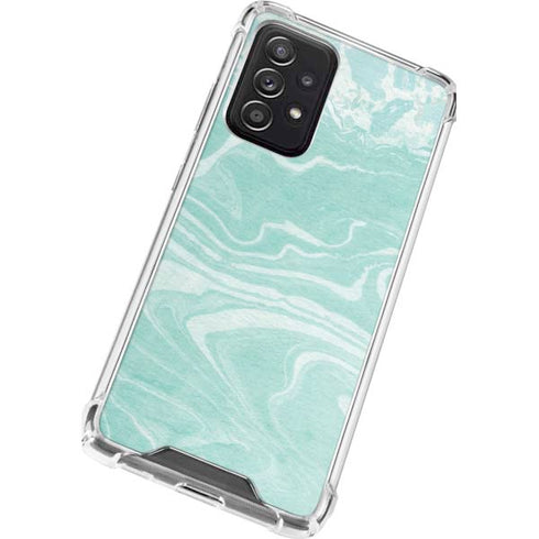 Mint Marbling Galaxy A72 5G Clear Case