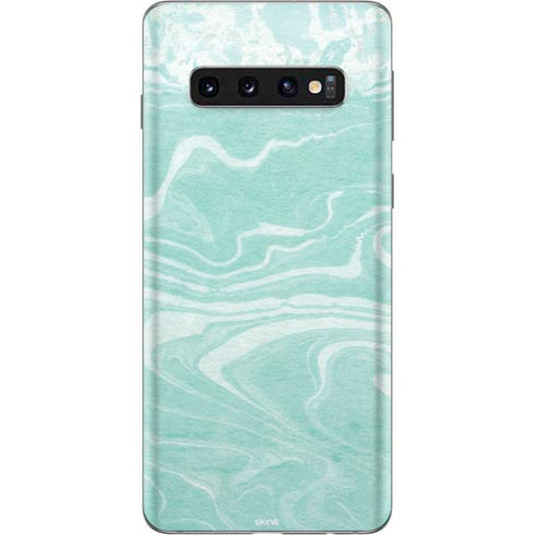 Mint Marbling Galaxy S10 Skin