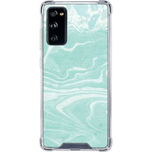 Mint Marbling Galaxy S20 FE Clear Case