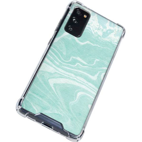 Mint Marbling Galaxy S20 FE Clear Case
