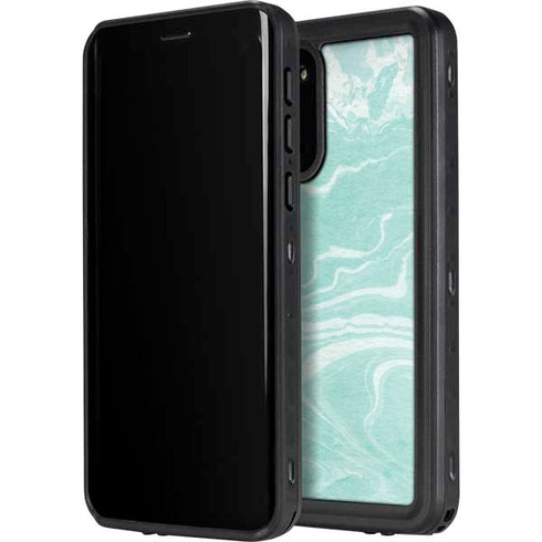 Mint Marbling Galaxy S20 Waterproof Case
