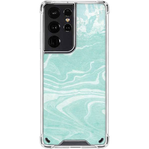 Mint Marbling Galaxy S21 Ultra 5G Clear Case