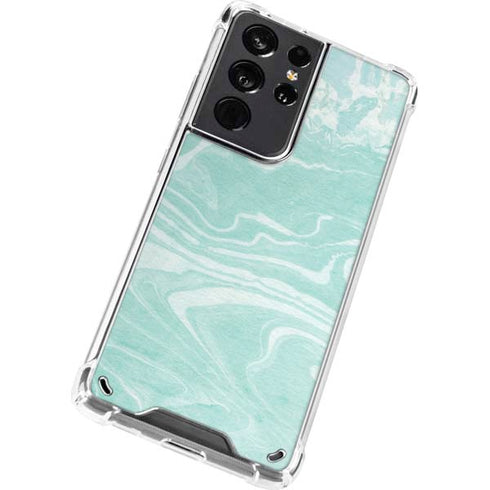 Mint Marbling Galaxy S21 Ultra 5G Clear Case