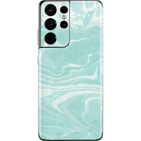 Mint Marbling Galaxy S21 Ultra 5G Skin